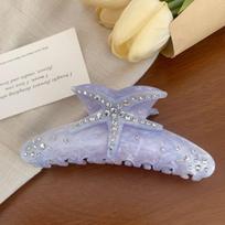 Acetic Acid Starfish Hair Grab Clip Korean Style Large Shark Clip Elegant Acetate Hair Claw  Party violetinė