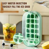 Push-Type Ice Cube Mold BPA-Free Stackable Flexible Ice Tray Storage Box for Home Use violetinė