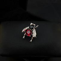 * New Sale Vintage Bee Rhinestone Brooch Trend Creative  Corsage Creative Anti-light Pin raudona