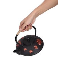 Straight Hook Spout Cast Iron Teapot Copper Handle Oriental Teapot Iron Kettle  Tea Brewing