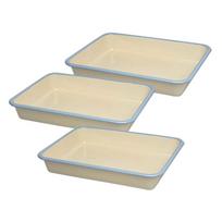 Set of LL Enamelware Tray White [Fuji Enamelware] 3-Piece (15-Cavity) BM-LL balta