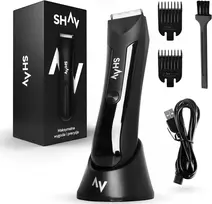 Shav kūno ir intymių zonų vandeniui atspari vyriška skutimosi mašinėlė su keraminėmis geležtėmis ir USB-C įkrovimu