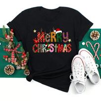 Just A Girl Who Loves Christmas Print Women T-shirts Cute Female Christmas Clothes New Year Party Tshirt XS