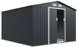 Juskys Metalinė sodo pastogė XXL su dvišlaičiu stogu 164x88x182 cm antracito spalvos