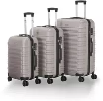 Kelioninis Juskys Lagaminų rinkinys Rom 35x20x48 cm Šampano spalvos ABS plastikas