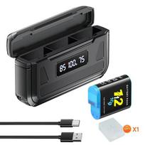 For GoPro Hero 12 11 10 9 Camera Battery+LCD 3-Slots Charger with Type-C Port For GoPro Hero 12 11 10 9 Sport Cameras 2pcs juoda