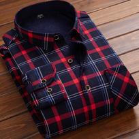 Flannel Men Shirt 2026 Autumn Winter Male Long Sleeve Plaid Shirt Thick Fleece Lined Soft Casual Flannel Warm Dress Shirt Male L