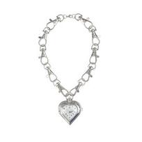 Miniature Pocket Watch Pendant Necklace Lobster Clasp Clavicle Chain With Heart Design For Casual Party Wear 1