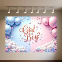 Gender Reveal Party for Boy or Girl Photo Background Supplies Blue Pink Balloon Backdrop Newborn Baby Shower Photography Props 120X90CM