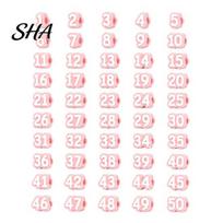 Classroom Supply Management 1-20/1-30/1-50 Numbered Pencil Toppers, Reusable Labels Caps for Teachers, Tracking Markers School Organization Toppers 1-50 rožinė