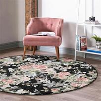 Gėlė Apvalus Kilimas Rožė Grindų Kilimas Sodas Neslystantis Apskritas Kilimas Botaninis Neslystantis Kilimėlis Gryni Zonos Kilimai Rožinis Kilimas Svetainei 60cmx60cm