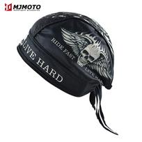 Vasarinės pralaidžios orui motociklininkų kepurės Pirato skrybėlė Motociklo Cafe Racer Retro skara Dviračio šalmo įdėklas Greitai džiūstančios kepuraitės Bandana juoda