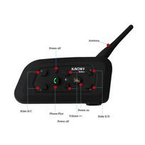 XINOWY V6PRO Motorcycle Helmet Intercom Bluetooth5.1 Headset with 6 Riders Interphone Communicator Skiing Referee Intercom Water juoda