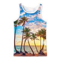 Pop 3D Coconut Tree Printed Tank Top Gym Clothing Men Summer Streetwear Basketball Vest Quick Drying Sleeveless T-Shirt y2k Tops S