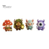Handmade Beaded Figures Glowing Fantasy Spirits DIY Bead Kit, 3D Mini Elf Beading Craft Set, Art Creative Embellishments Ornament with Instruction, G