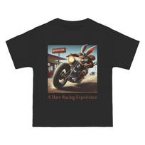 Hare Racing Experience T-Shirt | Motorcycle Bunny Illustration L