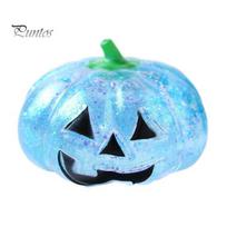 Sensory Stress Ball Halloween Pumpkin Relief Toy, Spooky Head Squeeze Anxiety Clear Glitter Sugar Ball, Party Favors Toy mėlyna