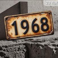 Vintažinis  Nudėvėtas Smėlio spalvos  Juodas Numeris D Plokščias Spaudinys Retro Licencijos Plokštelės Stiliaus Metalinis Skardinis Ženklas Nostalgiškas Vėlyvojo Šešiasdešimtuko T 15x30cm(5.9x7.8inch)