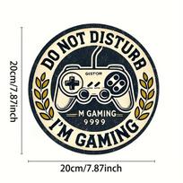 Retro Gaming Metal Wall Decor Do Not Disturb Im Gaming x Inch Man Cave Sign 20x20cm(8x8inch)
