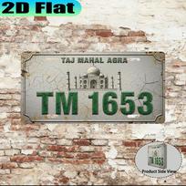 D Flat pc Taj Mahal Agra Vintage Aluminum License Plate  Urban Style Travel Enthusiast Gift Souvenir for Living Room 15x30cm(5.9x7.8inch)