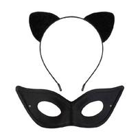 Fashionable Cats Ear Headband Mask Set For Women Girls Halloween Parties Themed Event And Daily Use 1