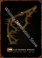 New Neon Vintage Racing Track Metal Poster F Competition Tin Sign Plaque Iron Plate Bar Club Man Cave Home Wall Decoration 20x30cm（7.8x11.8inch）