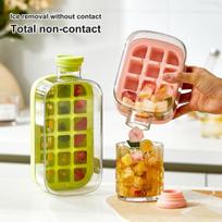 Vandens buteliukas Ledukų padėklas Press-to-Cold 2-in-1 Ledukų formelė & Greitas virdulys 500ML rožinė