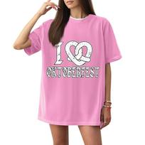 Women's Oktoberfest T-Shirt, Short Sleeve, Print, Casual Tee, Fun Holiday Top for Party and Casual Wear XL