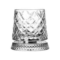 280ml Crystal Base Rotating Whiskey Glass High Appearance Level Unbreakable Tumbler Exquisite Liquor Cup For Home Bar KTV Party 301-400ml gray