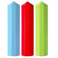 Sensory Pencil Toppers 3-Piece Silicone Pencil Tubes Fidgeting Tool Colored Calming Pen Toppers for Teens Children Youth Boys