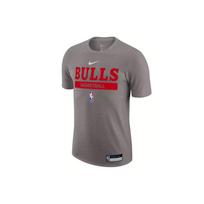 Nike Chicago Bulls Mens Grey Dri-Fit Practice Letter Print Crew Neck Training Short Sleeve T-Shirt Men T-Shirt DR6456-063 XL gray
