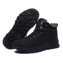 Winter Men Outdoor Hiking Boots Mountain Trekking Botas Invierno Hombre Snow boots Wanderschuhe Herren Big Size 47 48 39 juoda