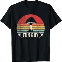 Vintage Funguy Fungi Funny Mushroom Fungi Shirt Fun Guy T-Shirt S juoda