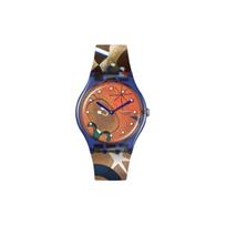 SWATCH Unisex 41mm Orange Watch SO29Z136 SO29Z136 Orange Watch Dial brown