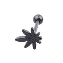Fashion Leaf Barbell Tongue Ring Stainless Steel Body Piercing Unisex Jewelry juoda