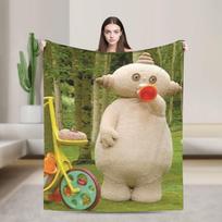 Makka Pakka Antklodės Šilta Minkšta Juokinga Pliušinė Mėtoma Antklodė Berniukui Mergaitei Namų Dekoras Flanelinė Paklodė Lovos Užvalkalas 75cmx90cm beige