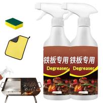 Powerful skillet degreaser, fast and strong heavy-duty grill grease spray, effectively removes stains, black marks, and burnt residues Pack of 2
