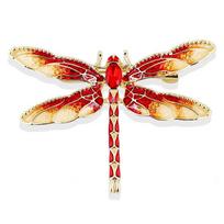 Handmade Rhinestone Alloy Drip Enamel Crystal Dragonfly Insect Brooch Men's and Women's Accessories