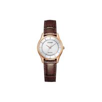 Citizen 50M atsparus vandeniui Eco-Drive kvarcinis laikrodis Odinis dirželis Moteriški laikrodžiai Sidabrinis EM0402-05A Silver