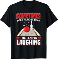 RARE! Funny Hear The Ten Pin Laughing Cool Bowling Sport Bowler T-Shirt XL