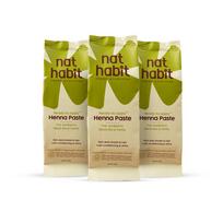 Nat Habit Fresh Ready To Apply Henna Paste For Rich Brown Hair Color Natural Rajasthani Herbs Pack Of 3 x 220g Conditioning