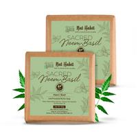 Nat Habit Cold Processed Sacred Neem-Basil Butter Bath Soap Natural Handmade Cleansing Bar For Skin Wellness 125g x 2