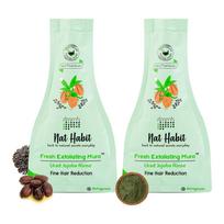 Nat Habit Urad Jojoba Exfoliating Mura Face Scrub For Deep Pore Cleansing And Smooth Skin Texture For All Skin Types 25 gm x pack of 2