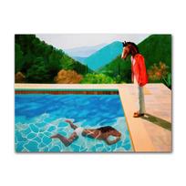Drobės Tapybos Plakatai Spaudiniai Quadros Sienos Menas Paveikslas Svetainei Namų Dekoras Cuadros David Hockney Baseinas su Dviem Figūromis 70X100CM No Framed