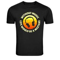 Without Music Life Would Be A Mistake Headphones Graphic T-Shirt XXXXL
