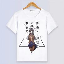 Anime Rascal Does Not Dream of Bunny Girl Senpai Summer Short Sleeve Cartoon Print Girls White Modal Women And Men T-Shirt 4XL