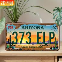 D Flat pc Vintage Arizona  ELP Metal Sign  xcm Aluminum Wall Decor with Grand Canyon  Desert Scene Perfect 15x30cm(5.9x7.8inch)