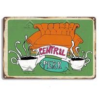 Vintage Metal Sign Central Perk Friends Coffee Decorative Tinplate Plaque for Cafe Kitchen Living Room Bar x Inch 20x30cm（7.8x11.8inch）