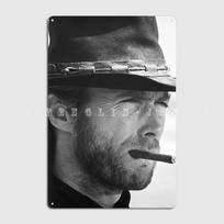 Clint Eastwood Cigar Black And White Photography Metal Sign Personalized Club Bar Wall Decor Pub Tin Sign Poster 20x30cm（7.8x11.8inch）