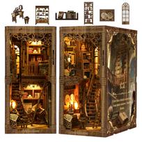 CRESYMME Miniature House Dollhouse Book Nook Kit Wooden DIY 3D Hobby Handmade Books (Old Yumezou)